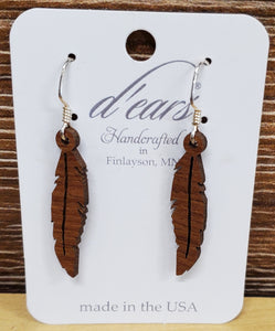 Jewelry: Earrings-Wooden Feather