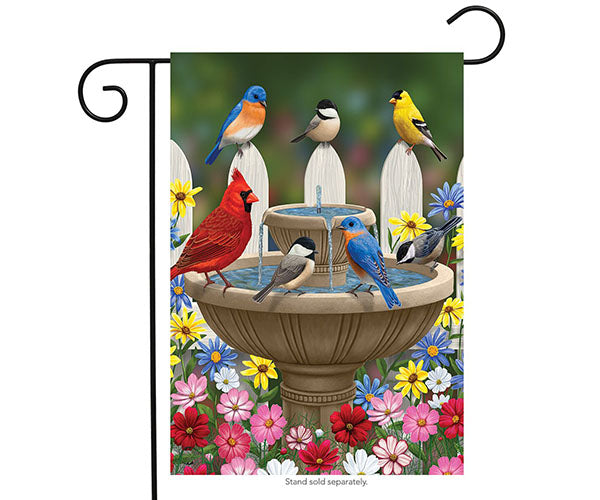 Garden Flag-Bird Bath Gathering