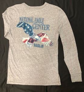 T-Shirt National Eagle Center Eagle / Flag - Grey