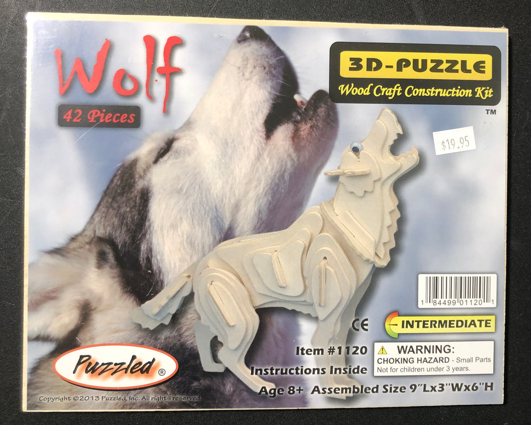 Puzzle: 3D Wood Grey Wolf
