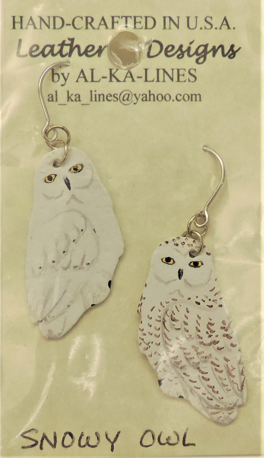 Jewelry - Earrings Leather AL-KA-LINES Snowy Owl