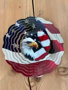 Eagle Flag Metal Wind Spinner