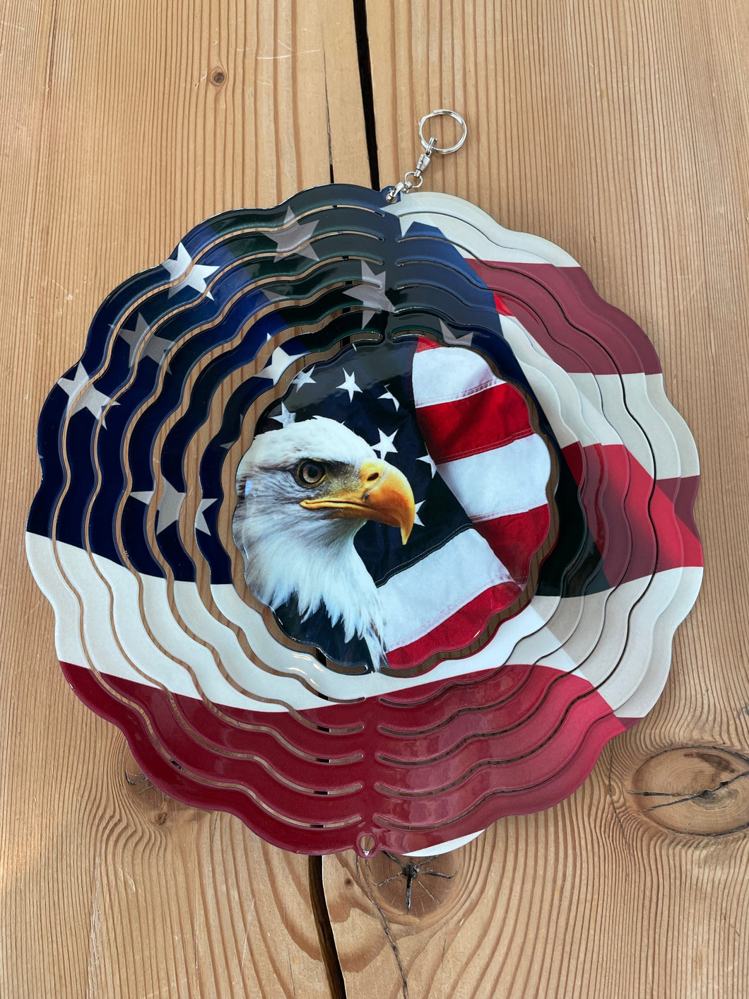 Eagle Flag Metal Wind Spinner